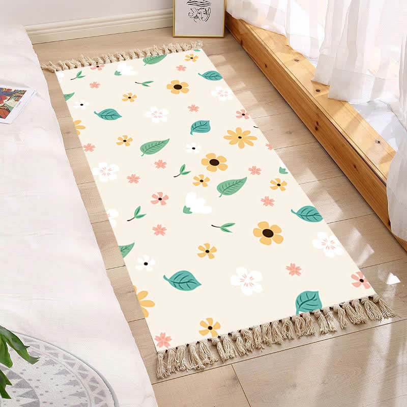 Tapis de sol à pompons floraux dans un style pastoral frais