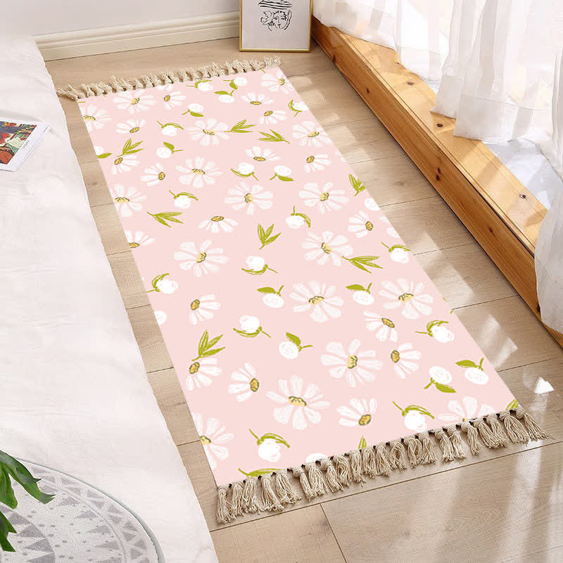 Tapis de sol à pompons floraux dans un style pastoral frais