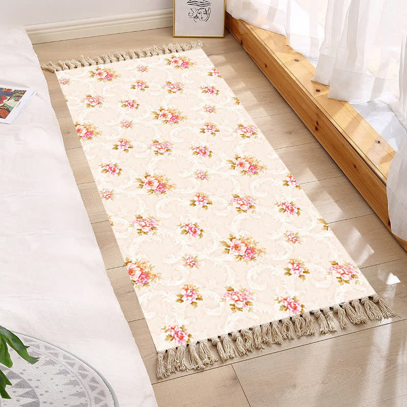Tapis de sol à pompons floraux dans un style pastoral frais