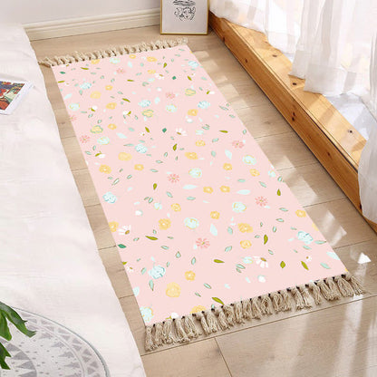 Tapis de sol à pompons floraux dans un style pastoral frais