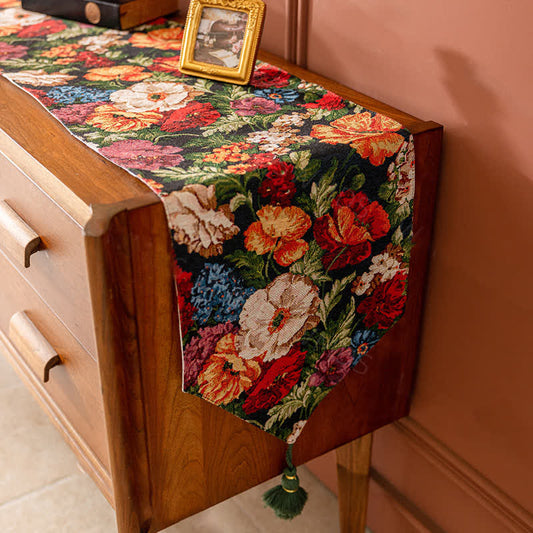 Chemin de table de style pastoral français à motif floral