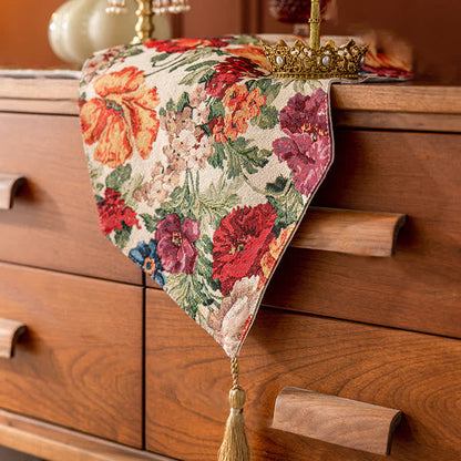 Chemin de table de style pastoral français à motif floral