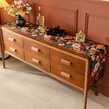 Chemin de table de style pastoral français à motif floral