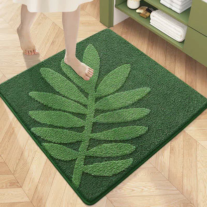 Tapis de sol carré absorbant l'eau avec des fleurs végétales