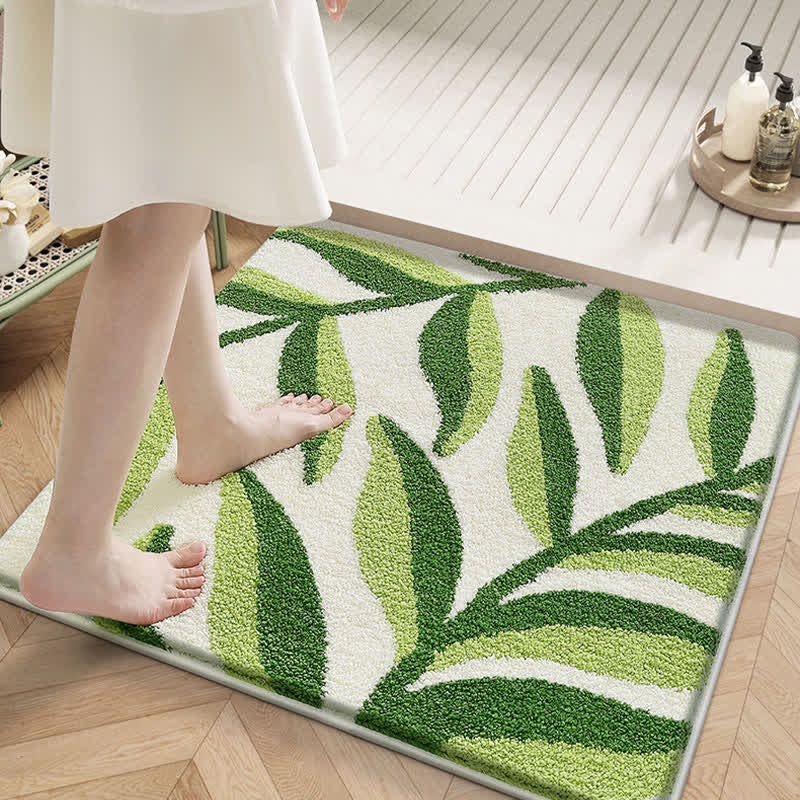 Tapis de sol carré absorbant l'eau avec des fleurs végétales