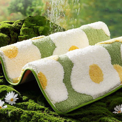 Tapis de sol carré absorbant l'eau avec des fleurs végétales