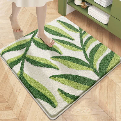 Tapis de sol carré absorbant l'eau avec des fleurs végétales