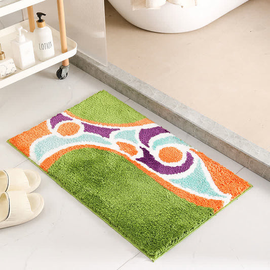 Tapis de sol mignon avec des fleurs et des plantes de dessin animé