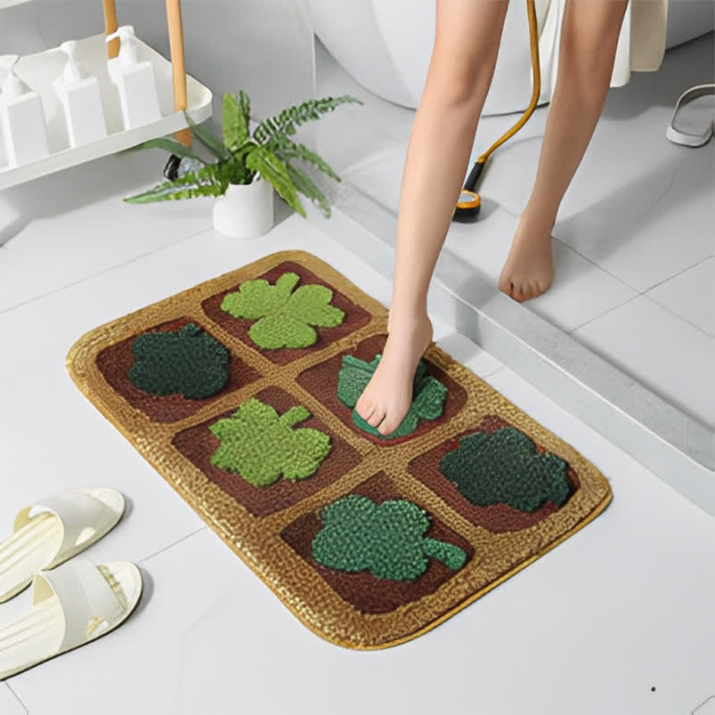 Tapis de sol mignon avec des fleurs et des plantes de dessin animé