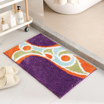 Tapis de sol mignon avec des fleurs et des plantes de dessin animé