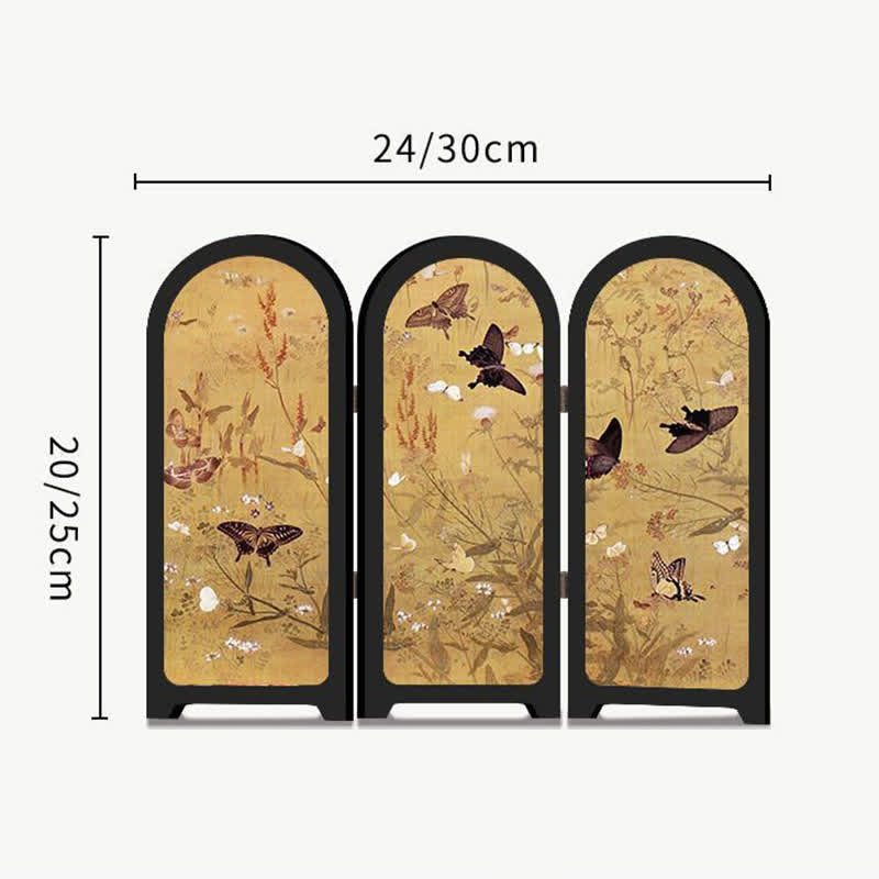 Paravent de bureau à motif floral et oiseau