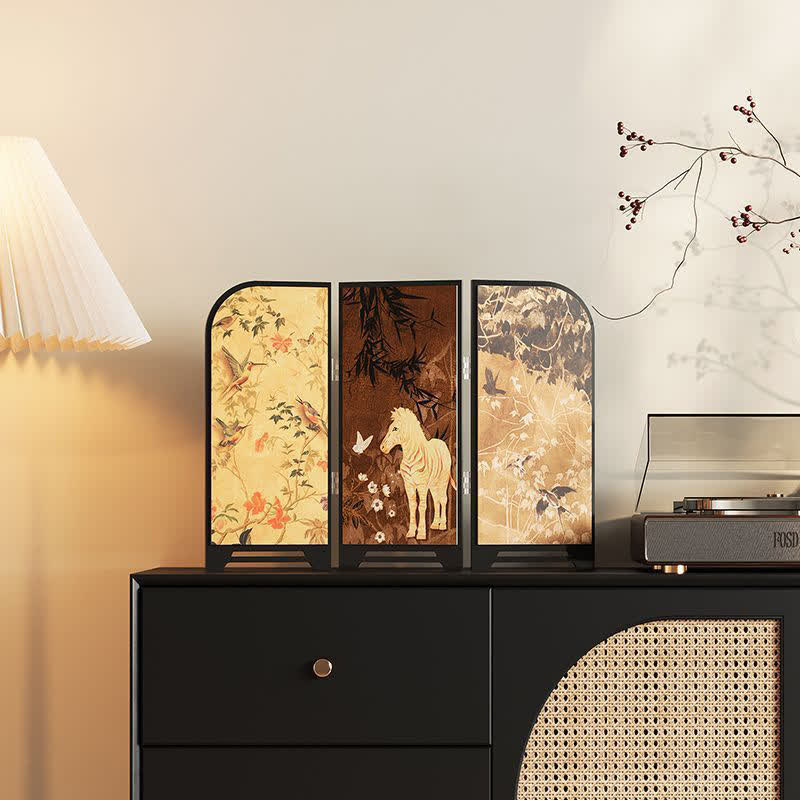Paravent pliable de style vintage, ornement de bureau