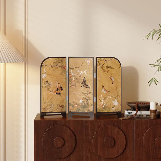 Paravent pliable de style vintage, ornement de bureau
