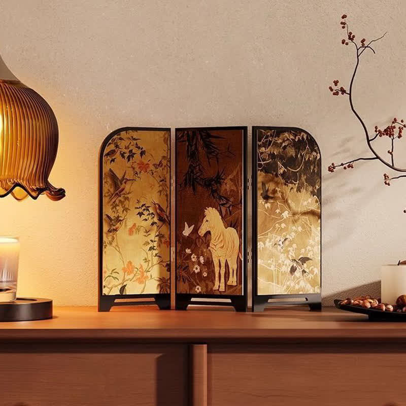 Paravent pliable de style vintage, ornement de bureau