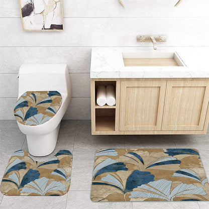 Rideau de douche imperméable à motif de feuilles de plantes