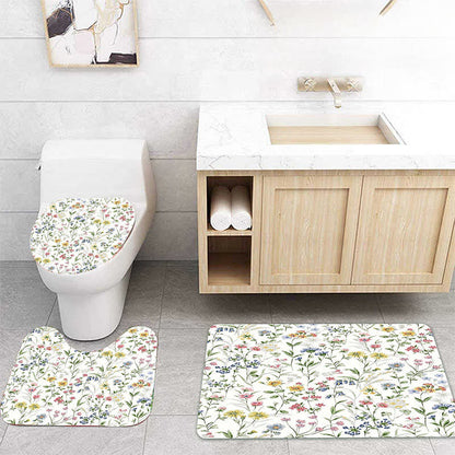 Rideau de douche imperméable à motif de feuilles de plantes