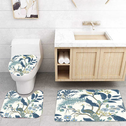 Rideau de douche imperméable à motif de feuilles de plantes