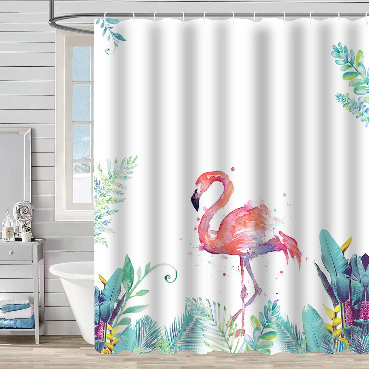 Rideau de douche décoratif imperméable Flamingo
