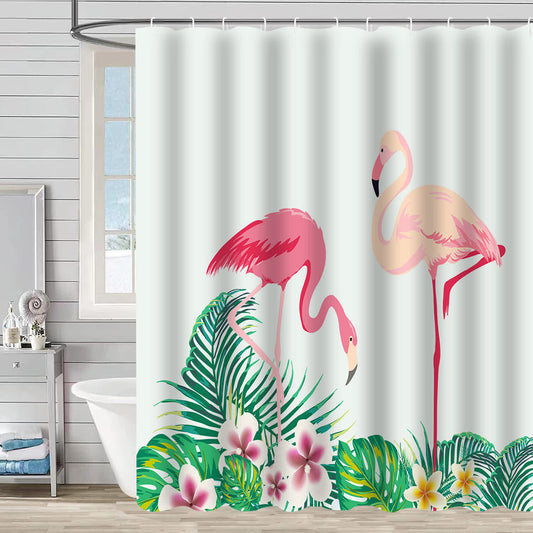 Rideau de douche décoratif imperméable Flamingo