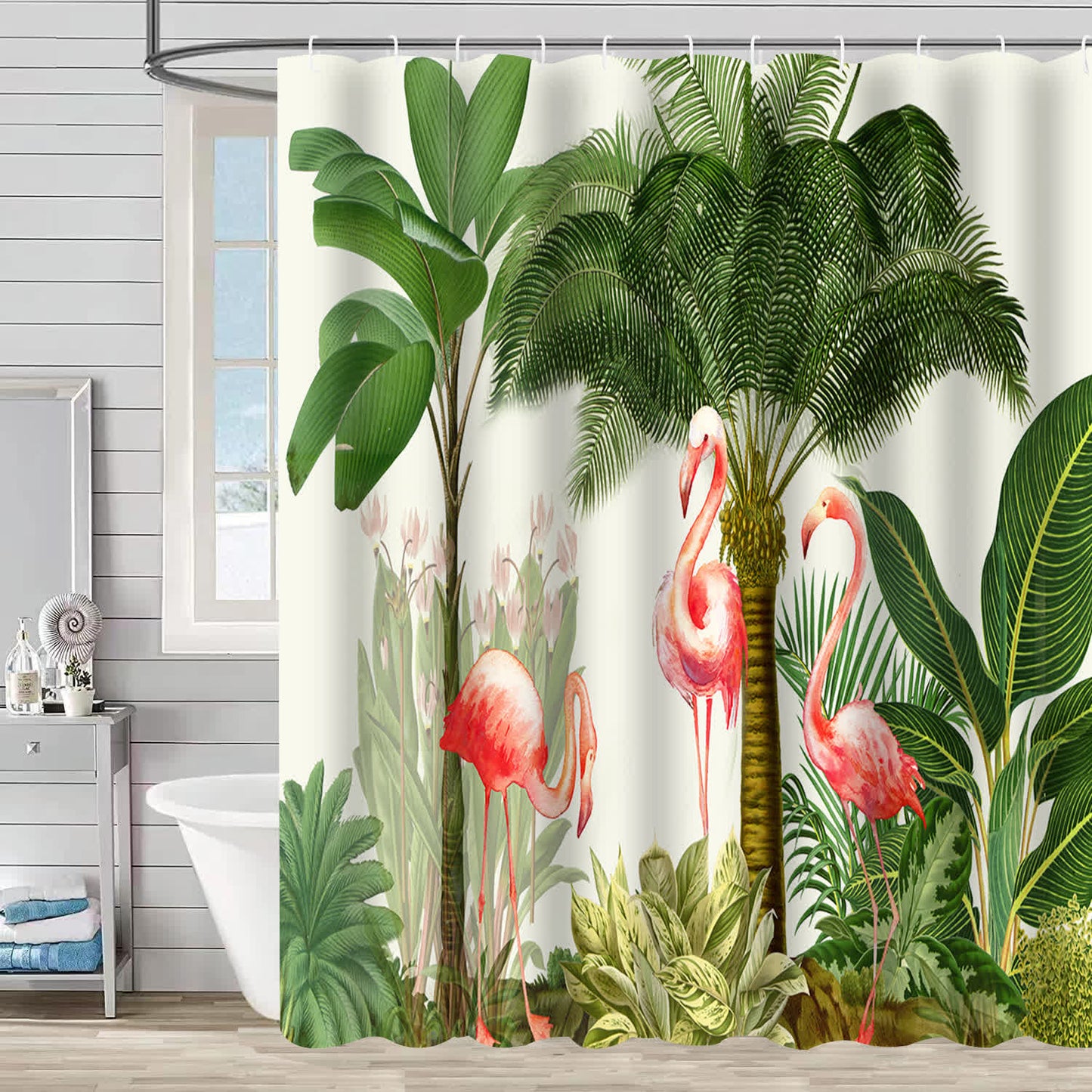 Rideau de douche décoratif imperméable Flamingo
