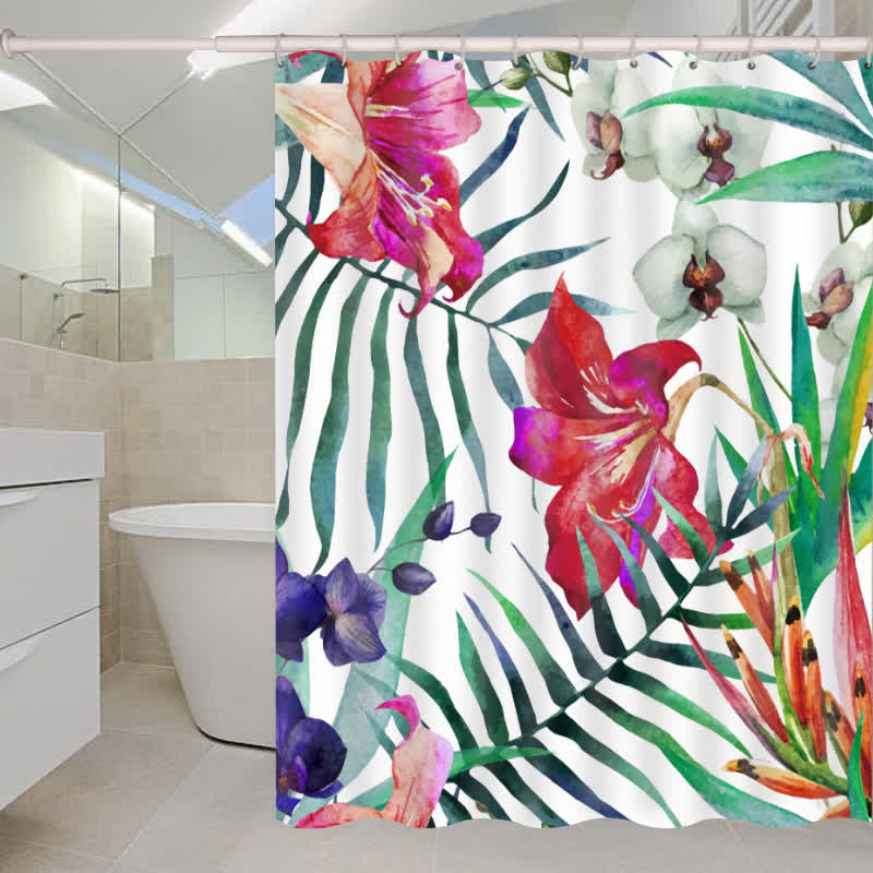 Rideau de douche imperméable de style tropical