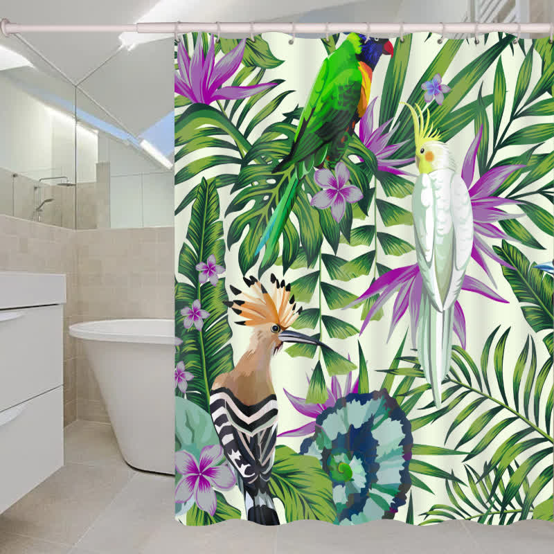 Rideau de douche imperméable de style tropical