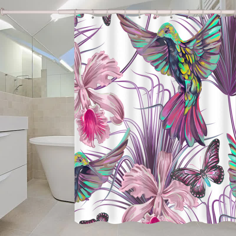 Rideau de douche imperméable de style tropical