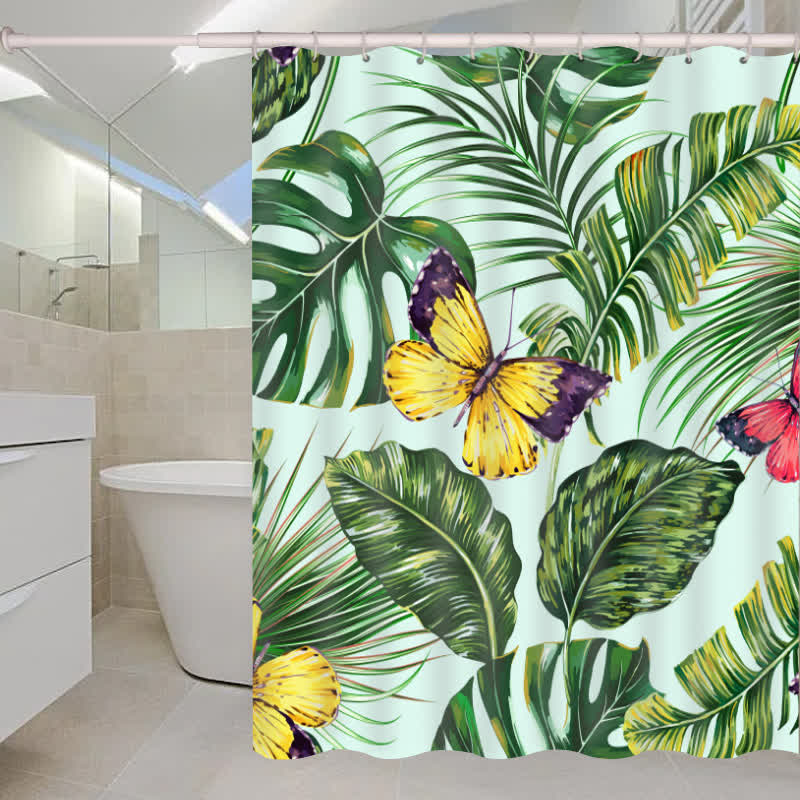 Rideau de douche imperméable de style tropical