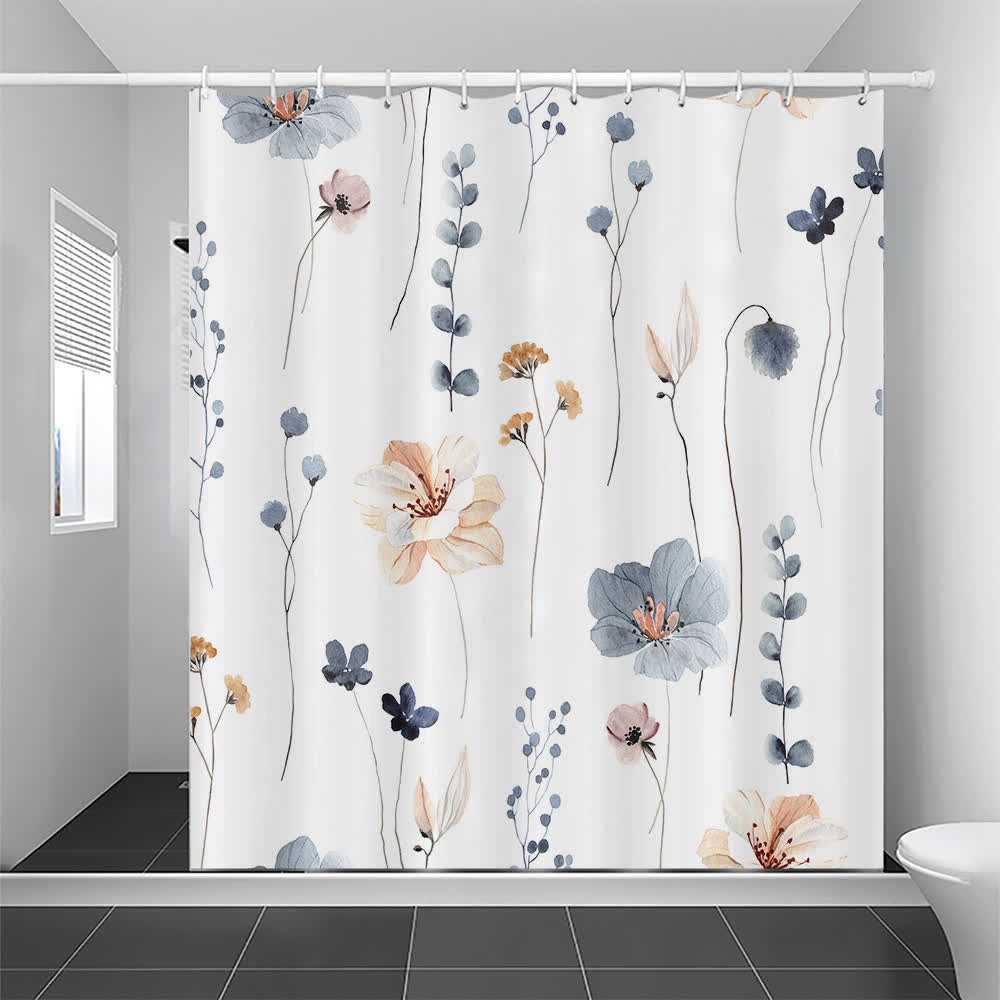 Rideau de douche décoratif imperméable à motif floral élégant