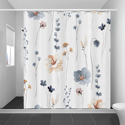 Rideau de douche décoratif imperméable à motif floral élégant