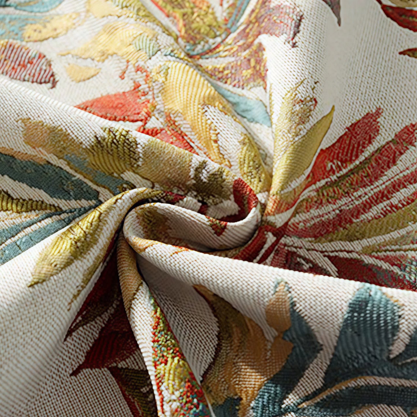 Nappe élégante à motif floral en jacquard chenille