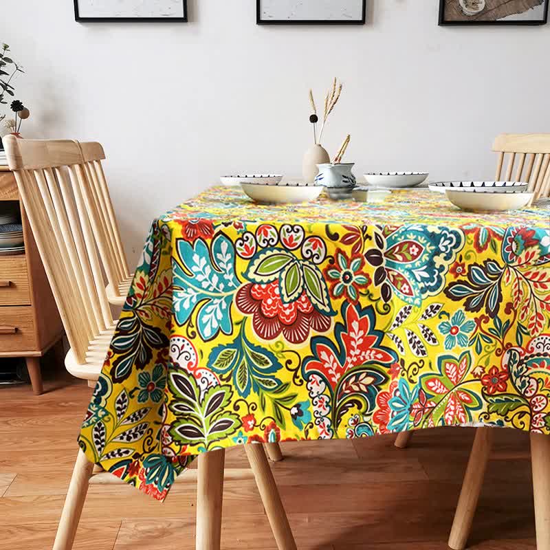 Nappe à motif floral bohème vintage