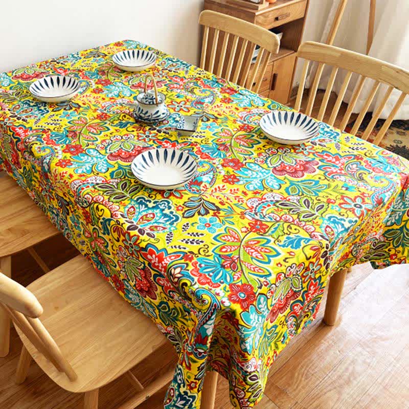 Nappe à motif floral bohème vintage