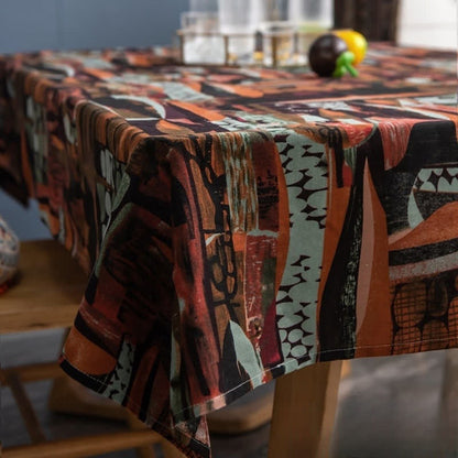 Nappe de style rétro avec art abstrait ethnique