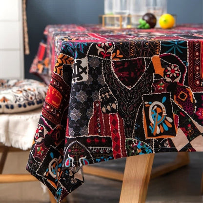 Nappe de style rétro avec art abstrait ethnique