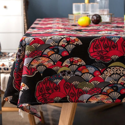 Nappe de style rétro avec art abstrait ethnique