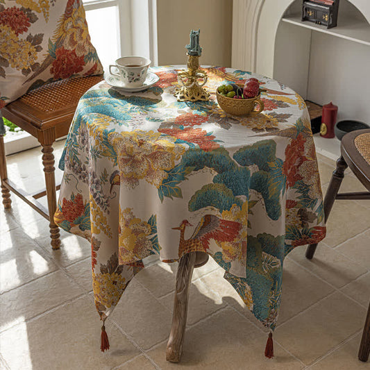 Nappe imperméable luxueuse avec pompon pivoine