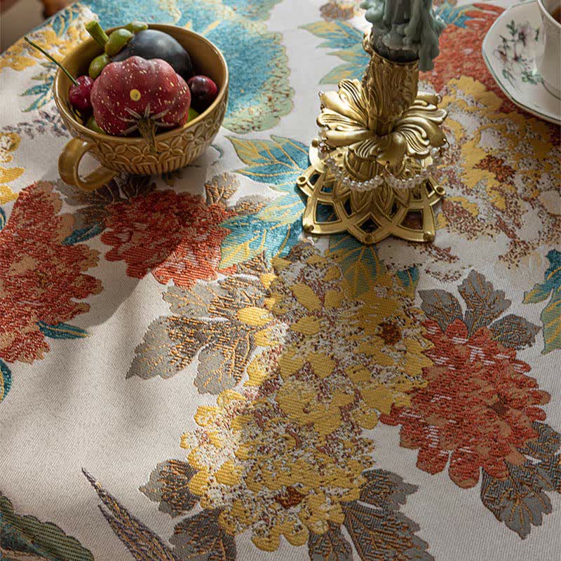 Nappe imperméable luxueuse avec pompon pivoine