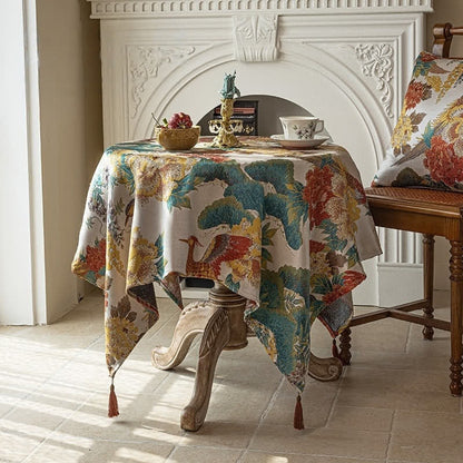 Nappe imperméable luxueuse avec pompon pivoine