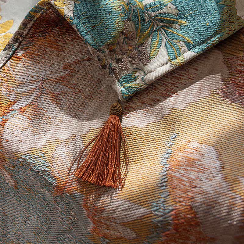Nappe imperméable luxueuse avec pompon pivoine