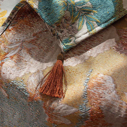 Nappe imperméable luxueuse avec pompon pivoine