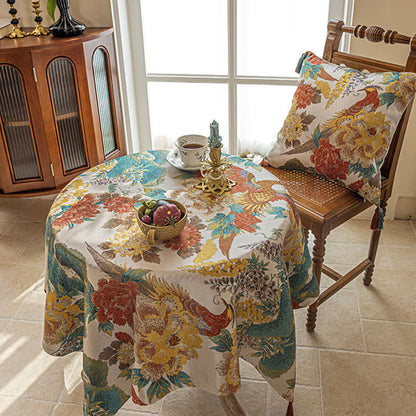 Nappe imperméable luxueuse avec pompon pivoine