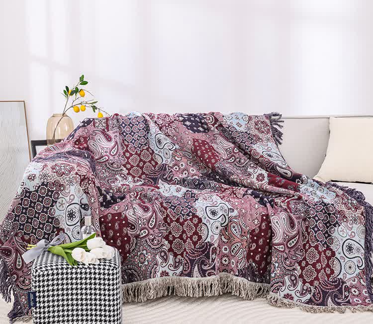 Couette en gaze de coton respirante avec pompon jacquard