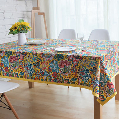 Nappe florale botanique colorée Boho