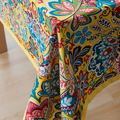Nappe florale botanique colorée Boho