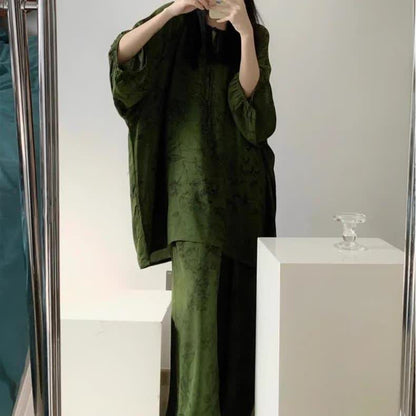 Ensemble de nuit rétro grande taille à imprimé floral doux