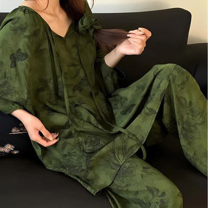 Ensemble de nuit rétro grande taille à imprimé floral doux