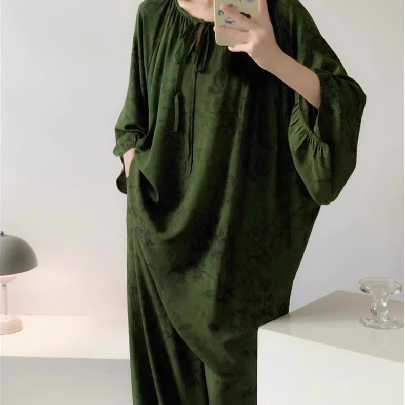 Ensemble de nuit rétro grande taille à imprimé floral doux