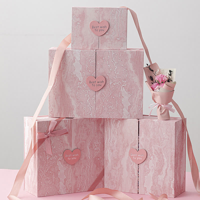 Emballage cadeau rose pour anniversaire et Noël