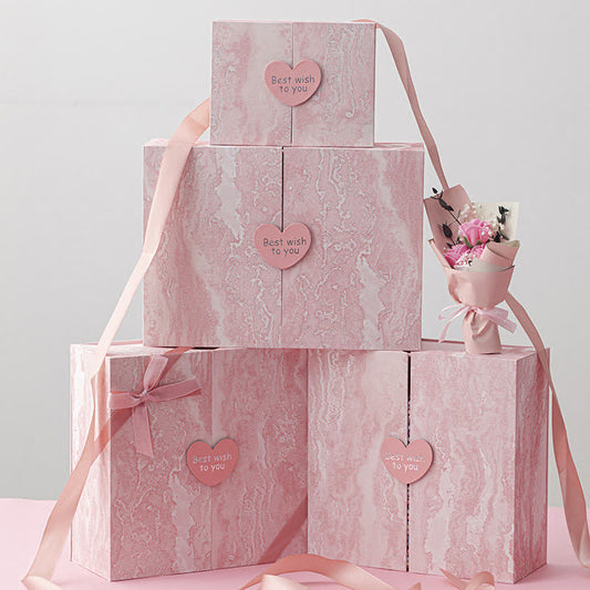 Emballage cadeau rose pour anniversaire et Noël
